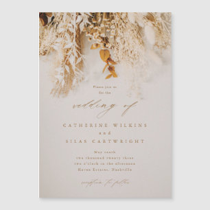 Boho Fall Flowers Wedding Magnetic Invitation
