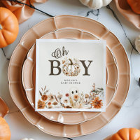 Boho Fall Ghost Floral Oh Boy Baby Shower