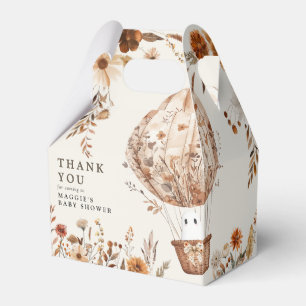 Boho Fall Ghost Wildflower Halloween Baby Shower Favor Box