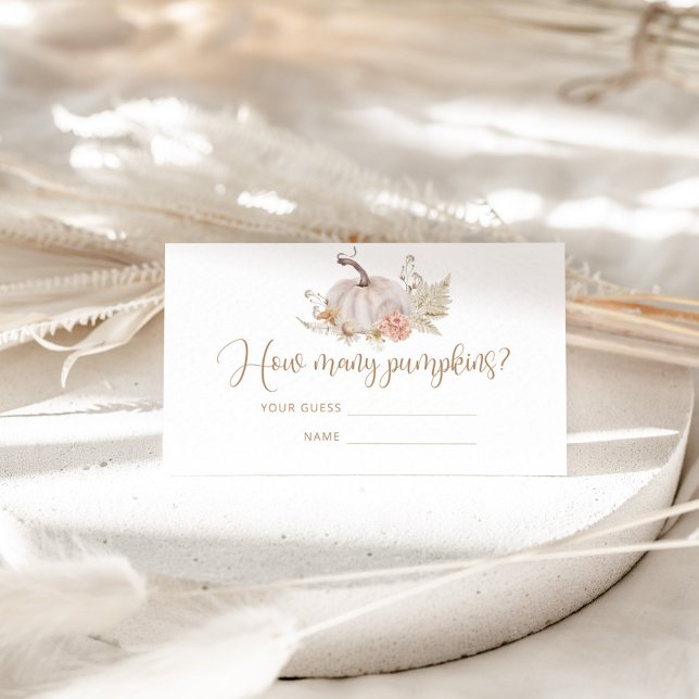 Boho fall guess how many pumpkins enclosure card (Creator Uploaded)