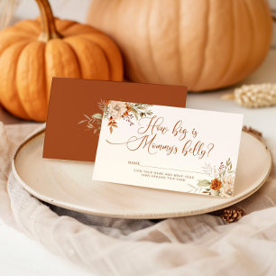 Boho fall how big mommy's belly enclosure card
