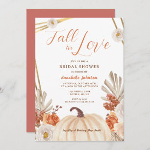 Boho Fall in Love Bridal Shower Invitation
