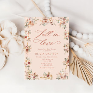 Boho Fall in Love Floral Baby Shower Invitation