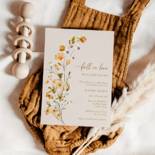 Boho Fall in love Wildflower Baby Shower Invitation