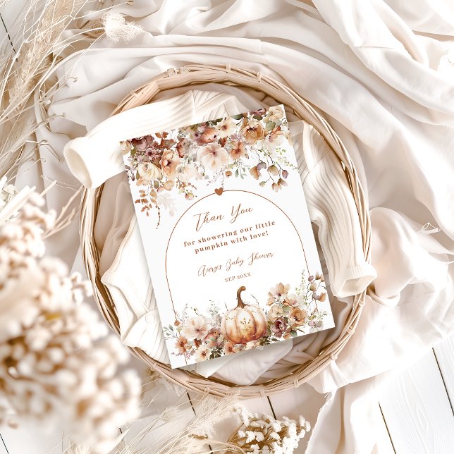 Boho Fall in love Wildflower Baby Shower Thank You Card (Creator Uploaded)