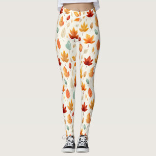 Boho Fall Leave Pattern Autumn's Beauty with Style Leggings