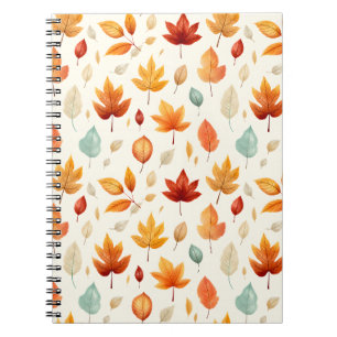 Boho Fall Leave Pattern Autumn's Beauty with Style Notebook
