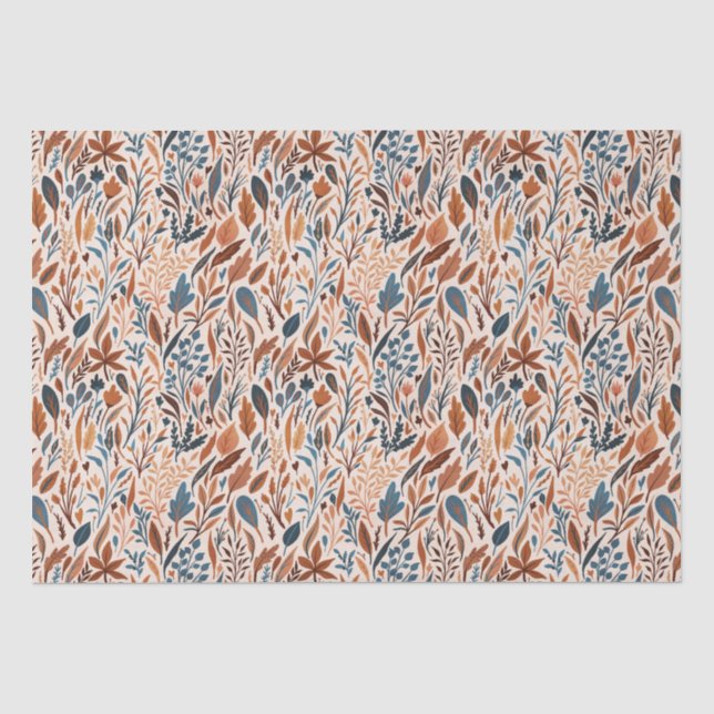 Boho Fall Leaves Tissue Paper (Front)