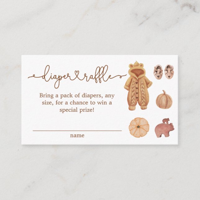 Boho Fall Minimalist Modern Neutral Baby Shower Enclosure Card (Front)