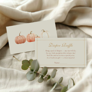 Boho Fall Polka Dot Pumpkins Diaper Raffle Enclosure Card