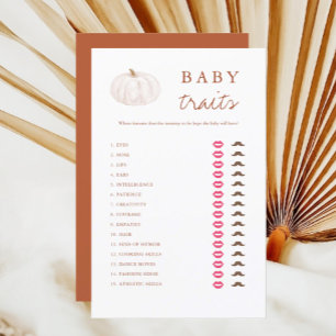 Boho Fall Pumpkin Baby Traits Baby Shower Game