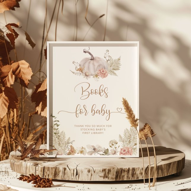 Boho fall pumpkin books for baby poster (Creator Uploaded)