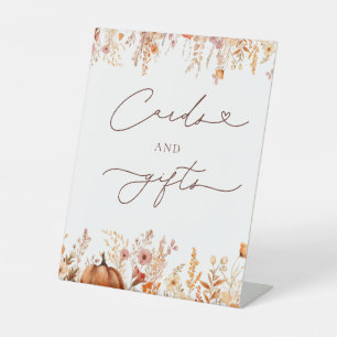 Boho Fall Pumpkin Bridal Shower Pedestal Sign