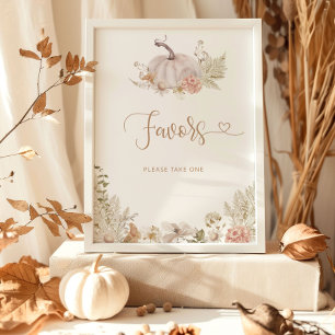 Boho fall pumpkin Favors please take  Poster
