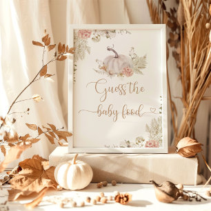 Boho Fall pumpkin guess the baby food Poster