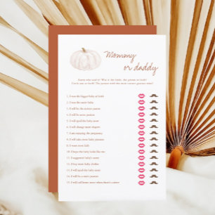 Boho Fall Pumpkin Mommy Or Daddy Game Cards