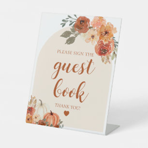 Boho Fall Pumpkin Please Sign our Guess Book Sign