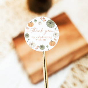 Boho Fall Pumpkin Thank You Favour Sticker