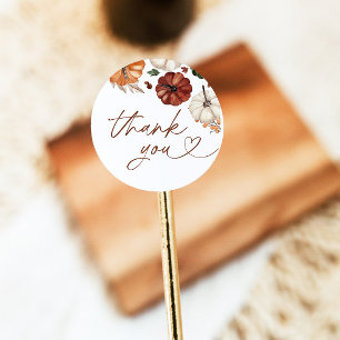 Boho Fall Pumpkin Thank You Favour Sticker