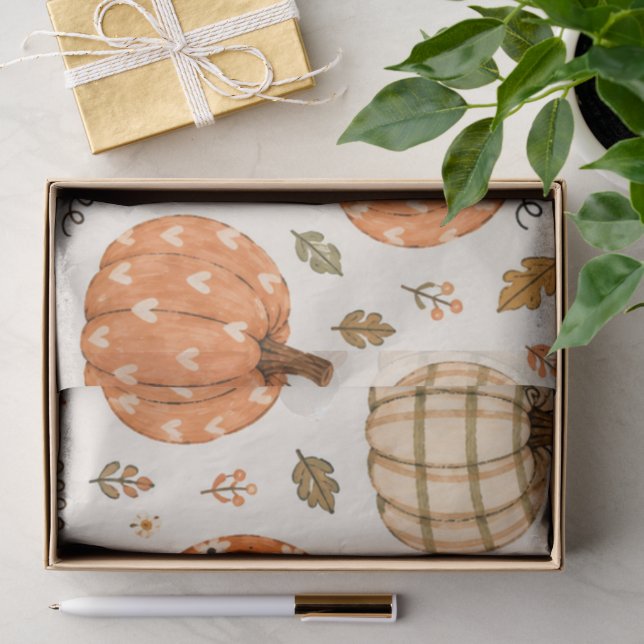 Boho Fall Pumpkin Tissue Paper (Gift)