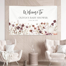 Boho Fall Pumpkin Wildflower Baby Shower