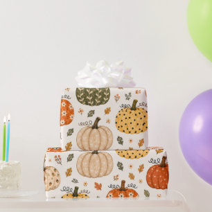 Boho Fall Pumpkin Wrapping Paper