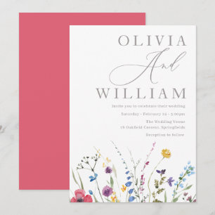 Boho Fall Summer Wildflower Wedding Invitation