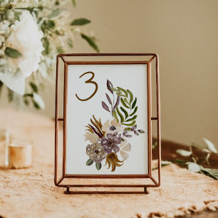 Boho Fall Wedding Rustic Nature Botanical Custom Table Number