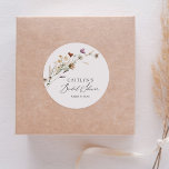 Boho Fall Wildflower Bridal Shower Classic Round Sticker<br><div class="desc">Add a finishing touch to your bridal shower decor with these elegant stickers,  featuring wildflowers in warm colours.</div>