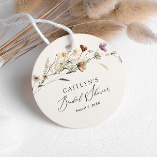 Boho Fall Wildflower Bridal Shower Favour Tags