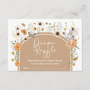 Boho Fall Wildflower Fairy Diaper Raffle Enclosure Card