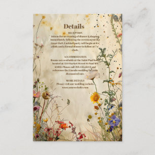 Boho Fall Wildflower Wedding Enclosure Card