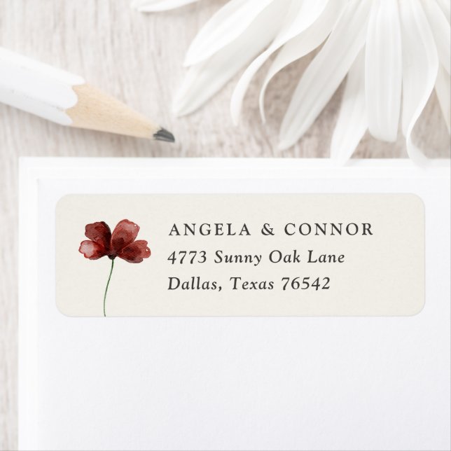 Boho Fall Wildflower Wedding Return Address (Insitu)