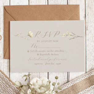 Boho Fall Wildflower Wedding RSVP Card