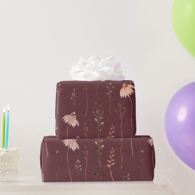 Boho Fall Wildflowers Wrapping Paper (Party Gifts)
