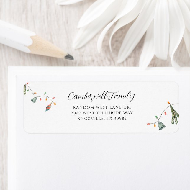 Boho Family Christmas Botanical Return Adresse (En situation)