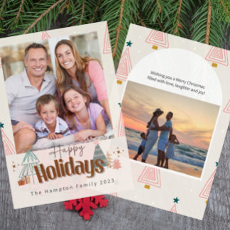 Boho family or business Christmas holiday card