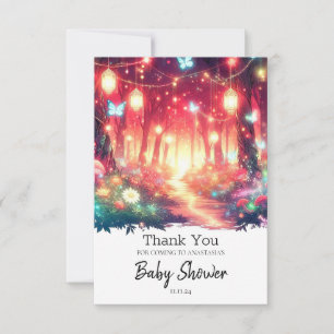 Boho Fantasy Enchanted Forest Baby Shower Thank You Card