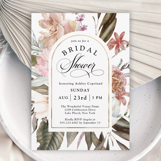 Boho Fantasy Watercolor Floral Bridal Shower Invitation (Creator Uploaded)