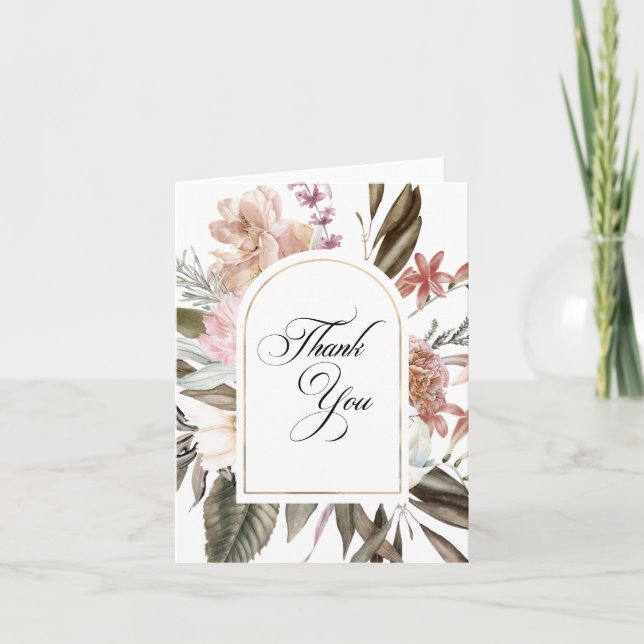 Boho Fantasy Watercolor Floral Thank You (Front)