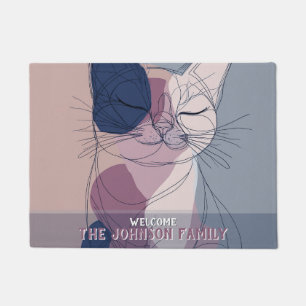 Boho Fatcat Home Outdoor Cat Mom Dad Doormat