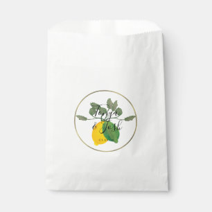 Boho Faux Gold Rim Citrus Lime Lemon Favour Bag