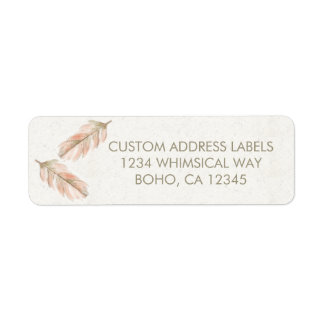 Boho Feather Address Labels