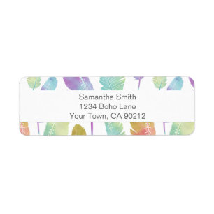 Boho Feather Pattern Rainbow Watercolor Return