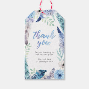Boho Feather thank you favour tags