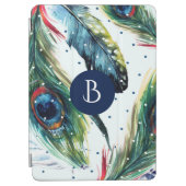 Boho Feathers Colourful Watercolors Pattern iPad Air Cover (Front)