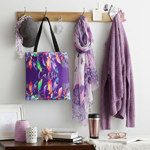 Boho feathers personalized Tote Bag