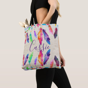Boho feathers personalized Tote Bag