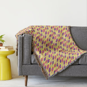 Boho Feathers Throw Blanket
