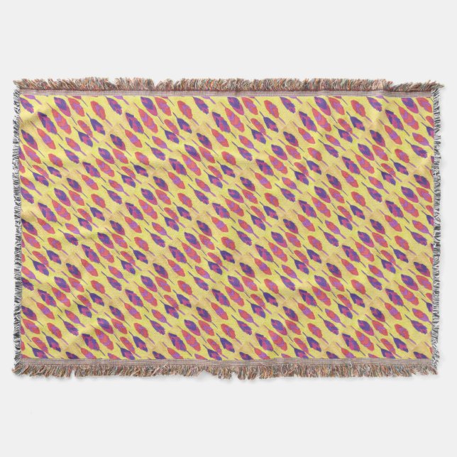 Boho Feathers Throw Blanket (Front)